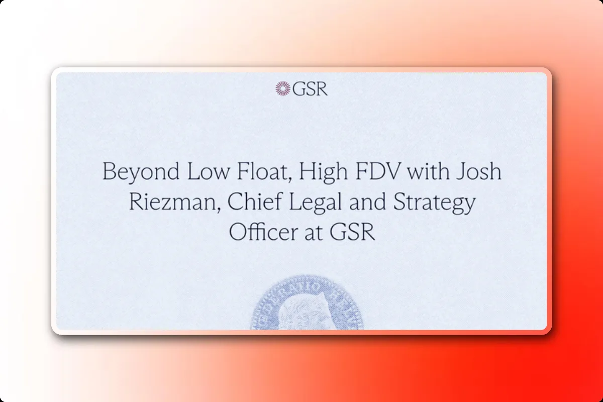 GSR Report: Low Float and High FDV Is a Structure Guaranteed to Cause Retail Losses